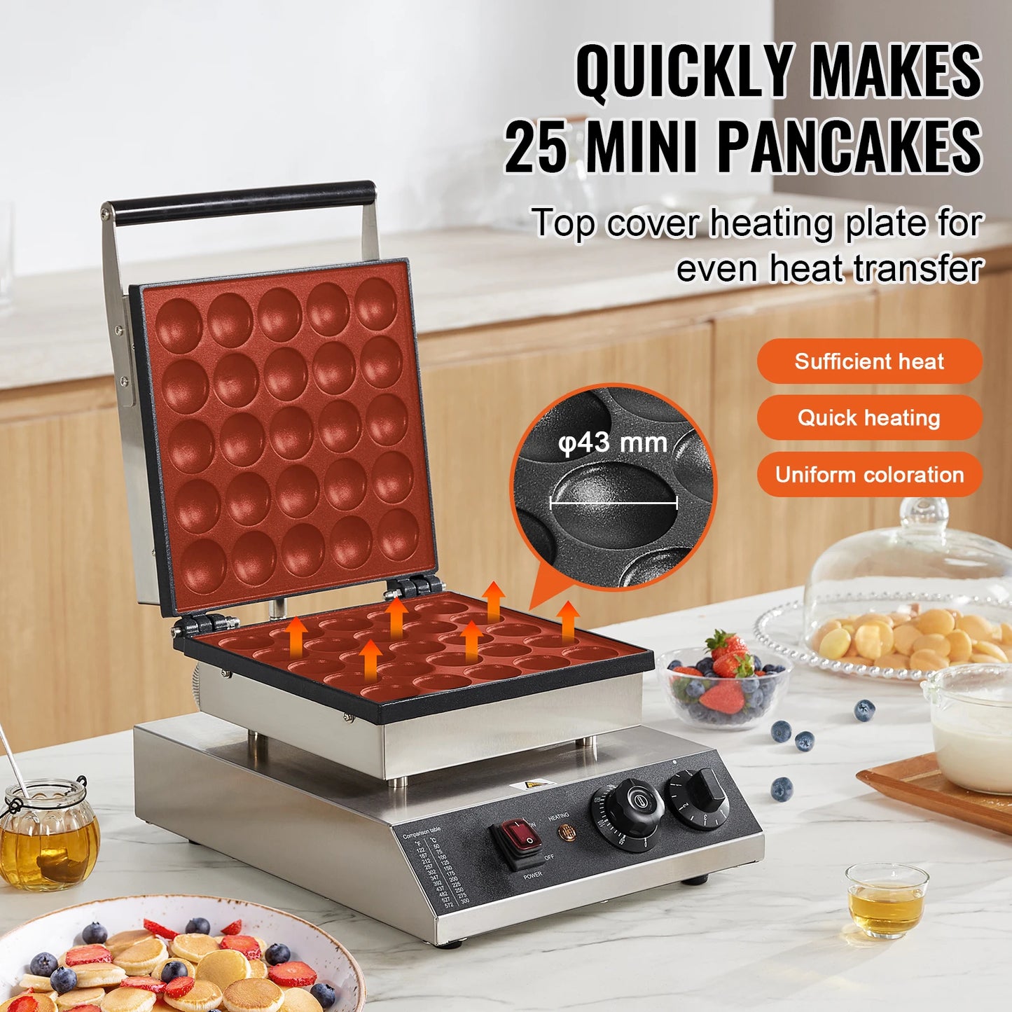 Vevor Electric Nonstick Waffle And Dorayaki Pancake Maker
