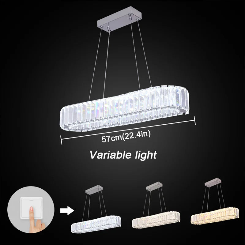 GreeLustr LED Modern Crystal Chandelier Pendant Ceiling Light Fixture