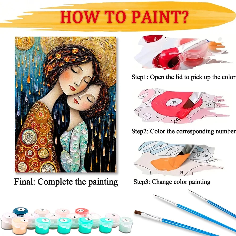 Adult Cartoon Woman Paint By Numbers Canvas Home Decor Kit