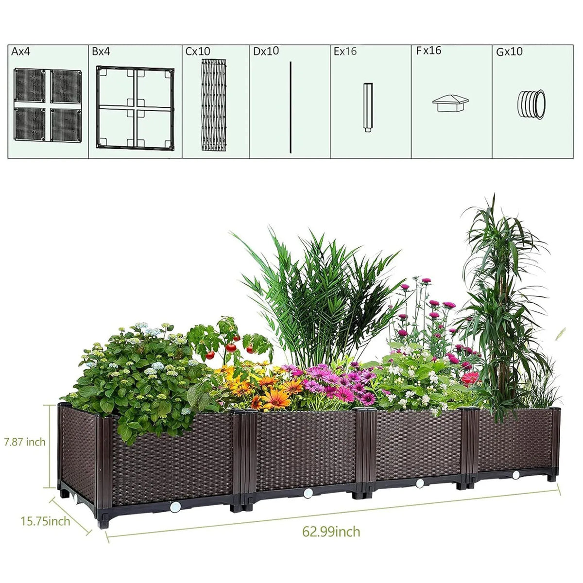 HiMISS Self Watering Raised Garden Bed Planter Box
