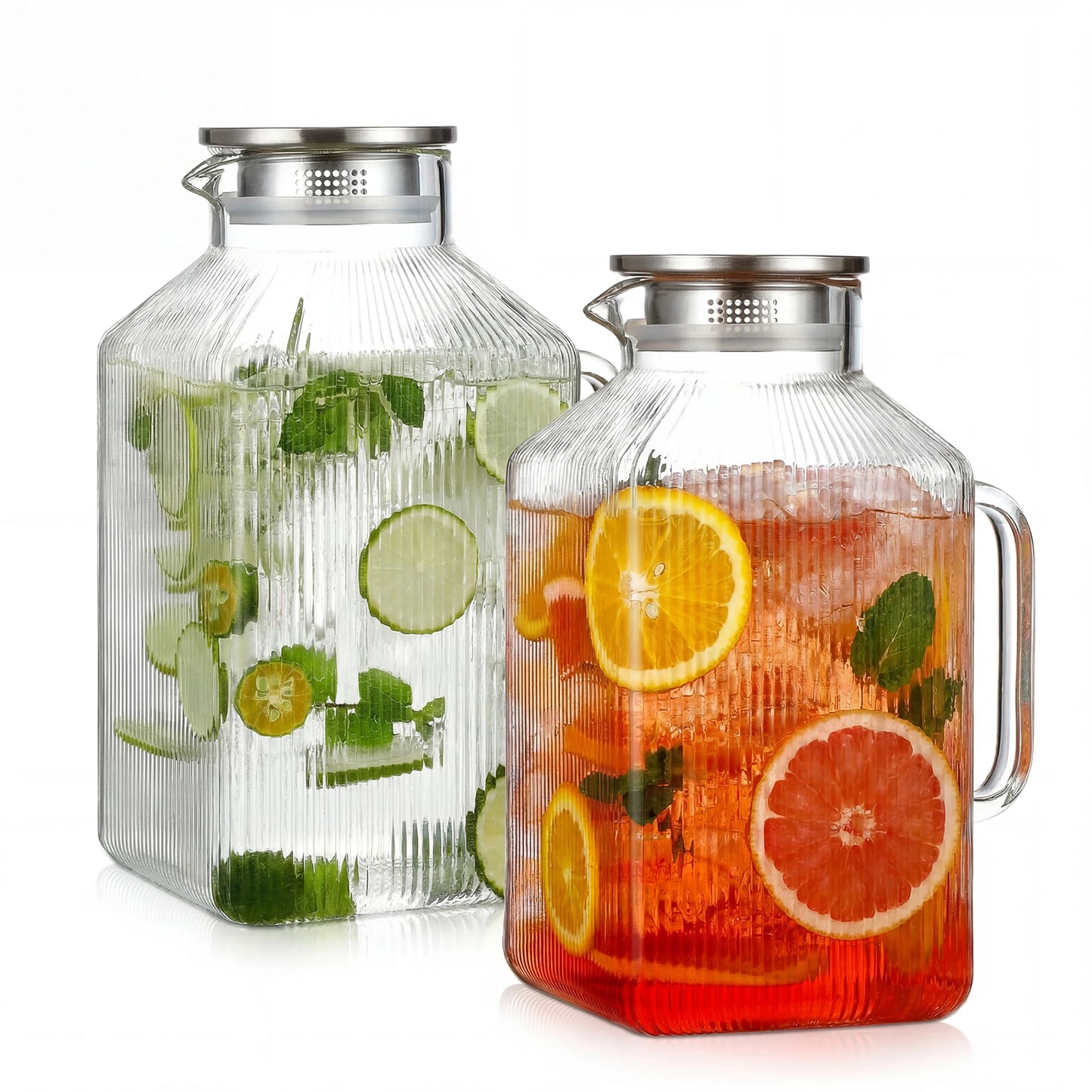 HiMISS Glass Water Pitcher With Strainer Lid For Beverages