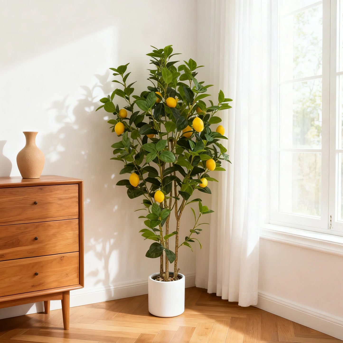 Realistic Artificial Lemon Tree For Modern Indoor Home Office Decor