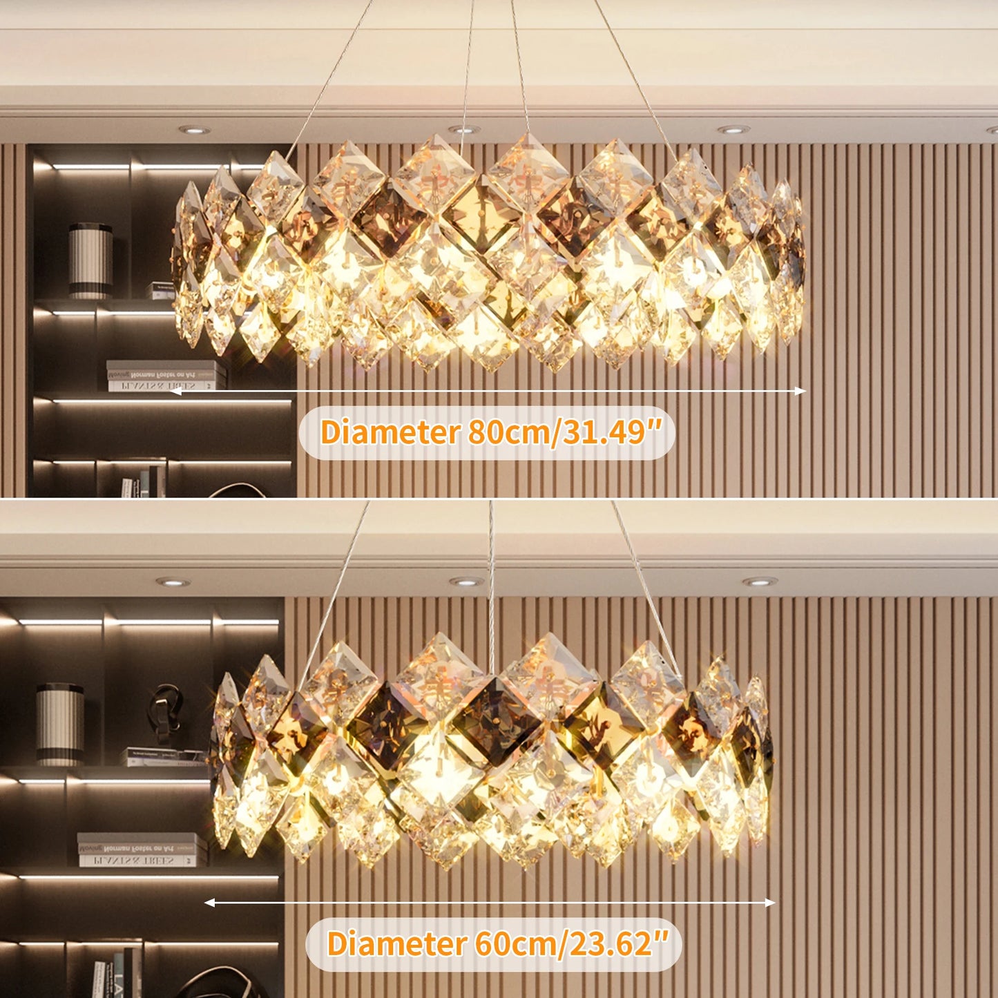 Luxury Crystal Chandelier Pendant Ceiling Light With Bulbs Included