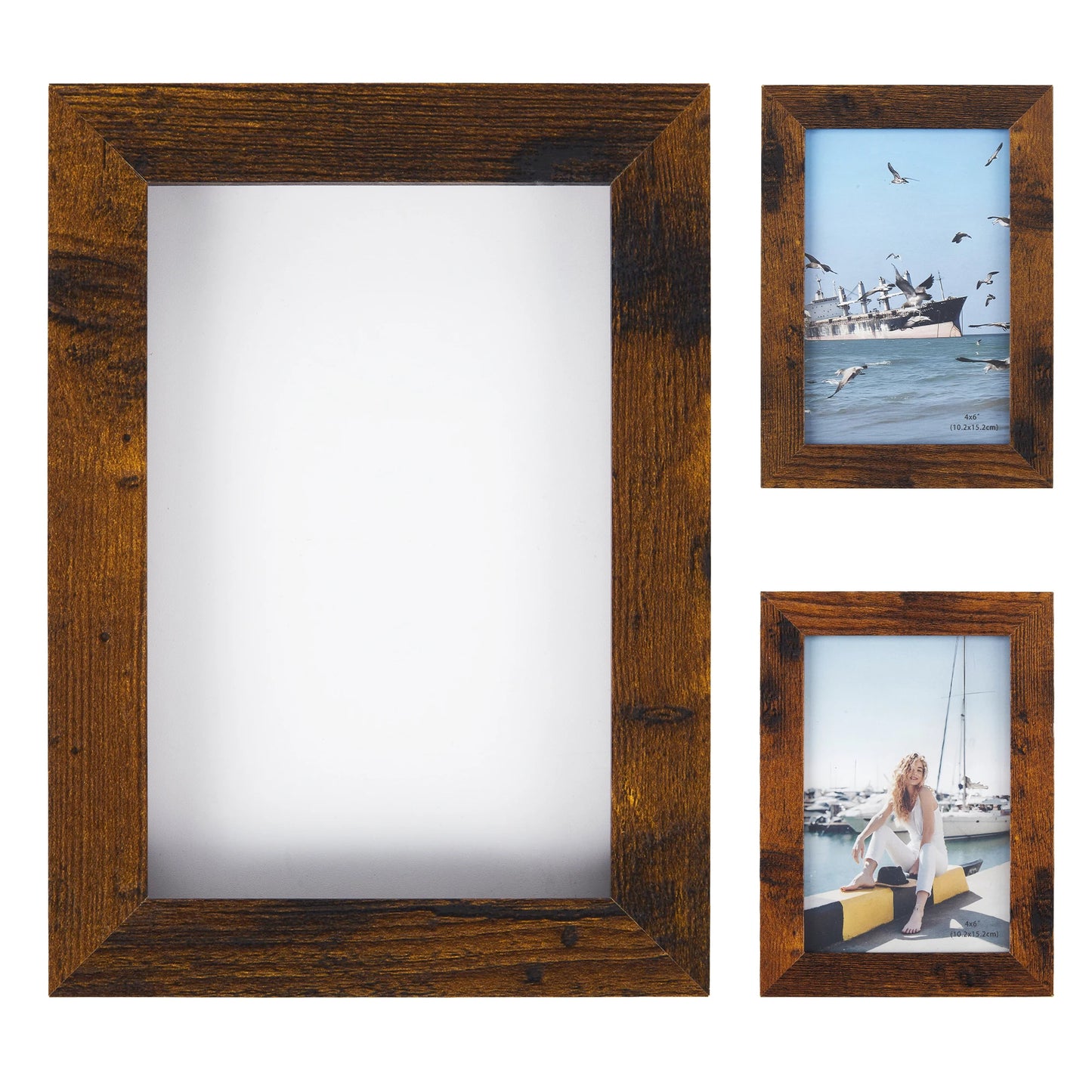 Modern Collage Photo Frame Set With Shatterproof Glass For Walls