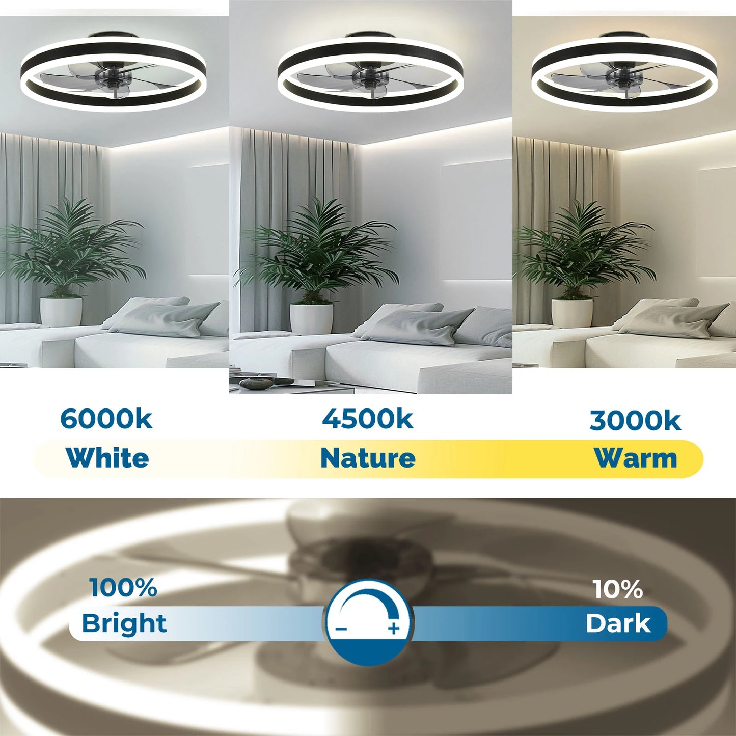 Orison Modern Flush Mount Ceiling Fan With Remote Control