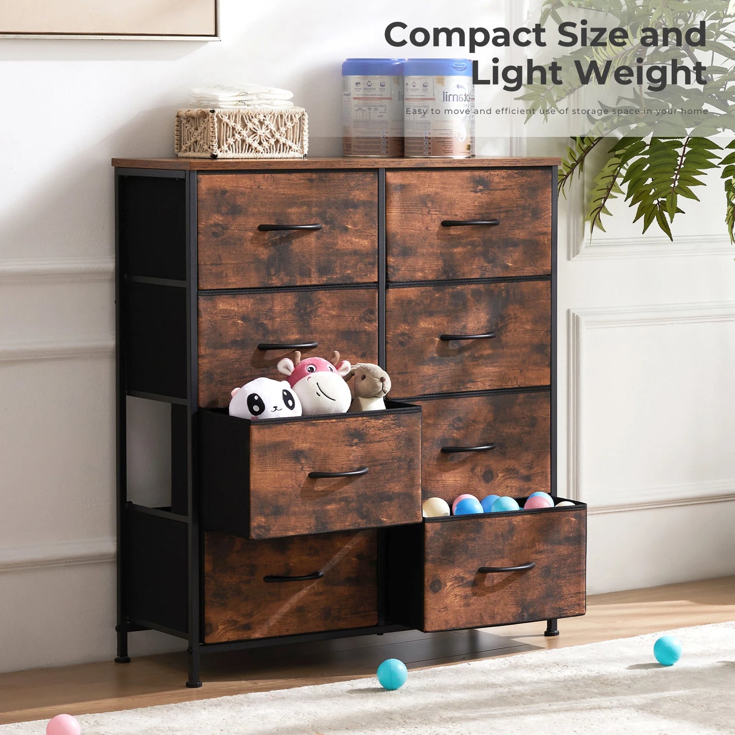 MCQ Modern Metal Frame Storage Cabinet With Eight Drawers