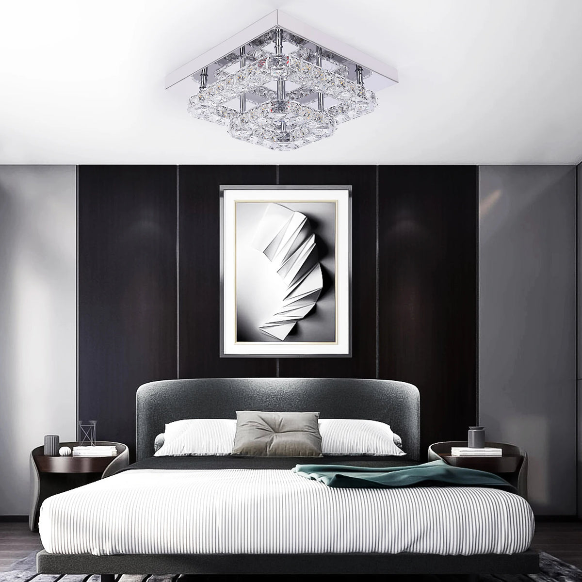 GreeLustr Crystal LED Ceiling Light For Bedroom And Living Room