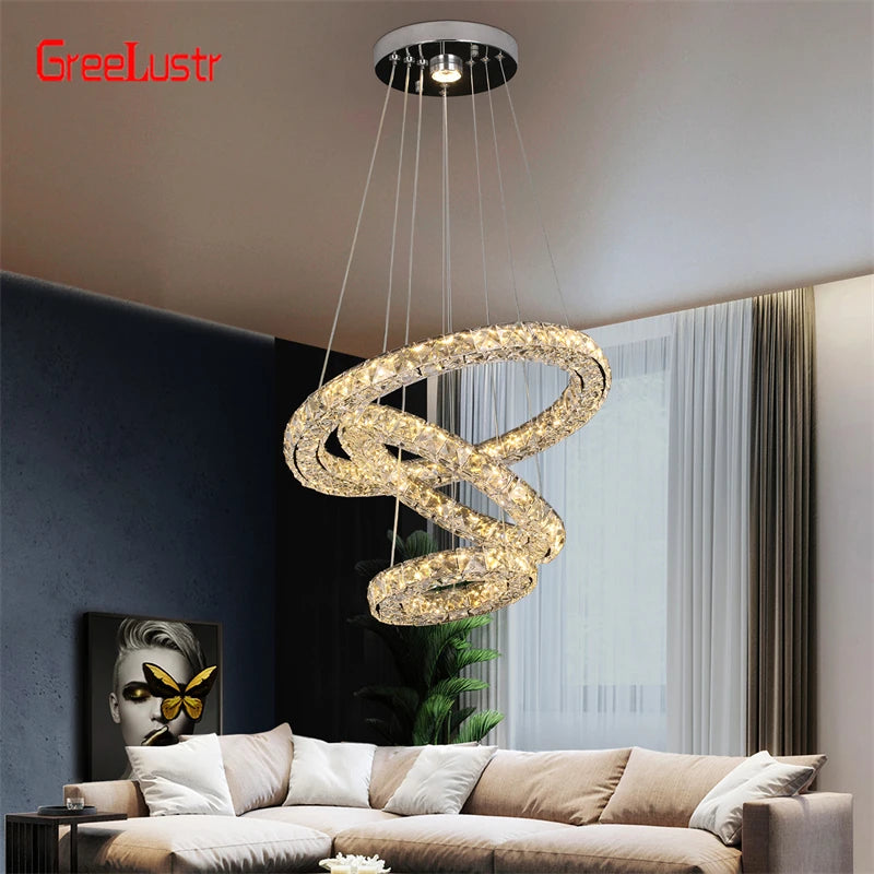 GreeLustr Crystal LED Pendant Light Modern Nordic Chandelier