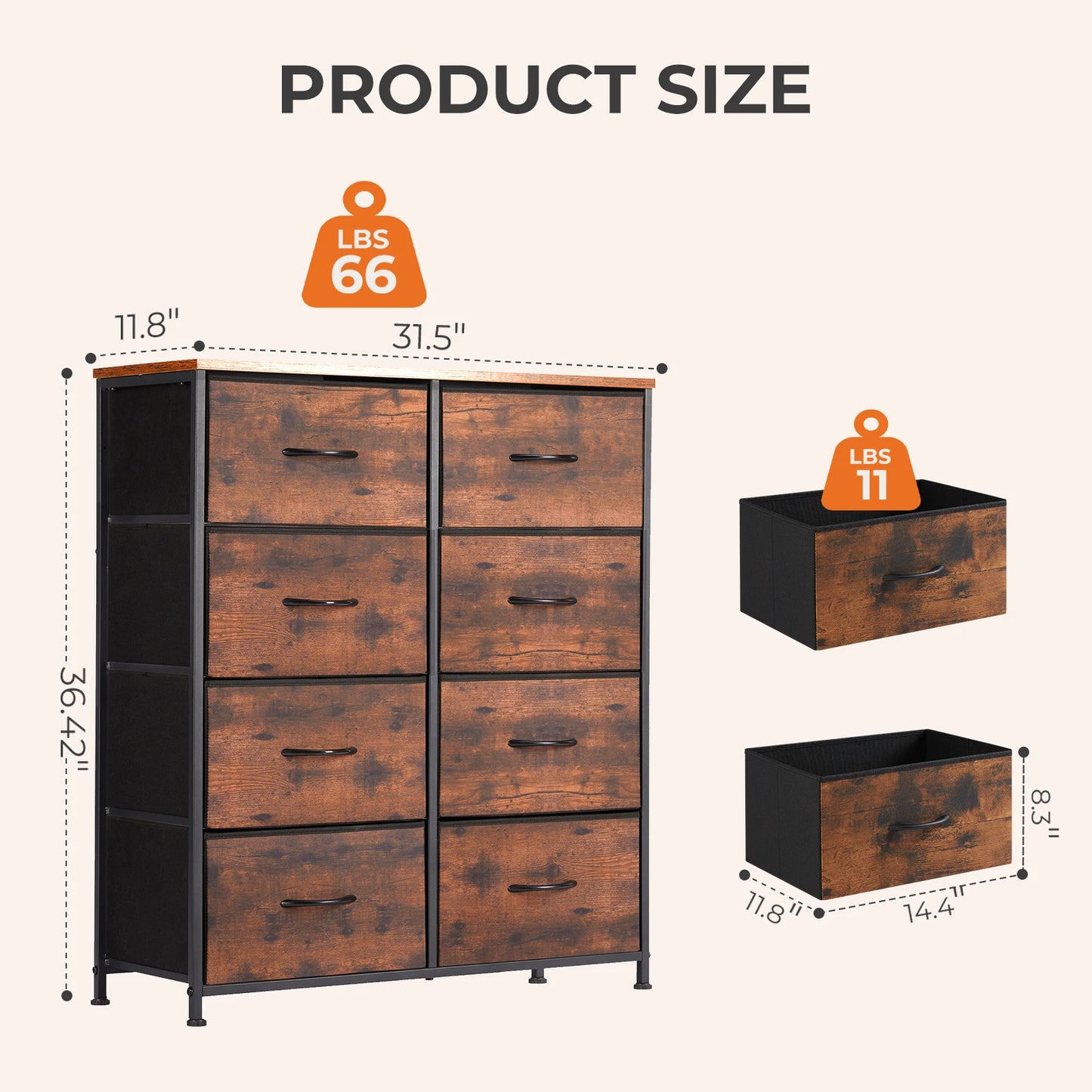 MCQ Modern Metal Frame Storage Cabinet With Eight Drawers