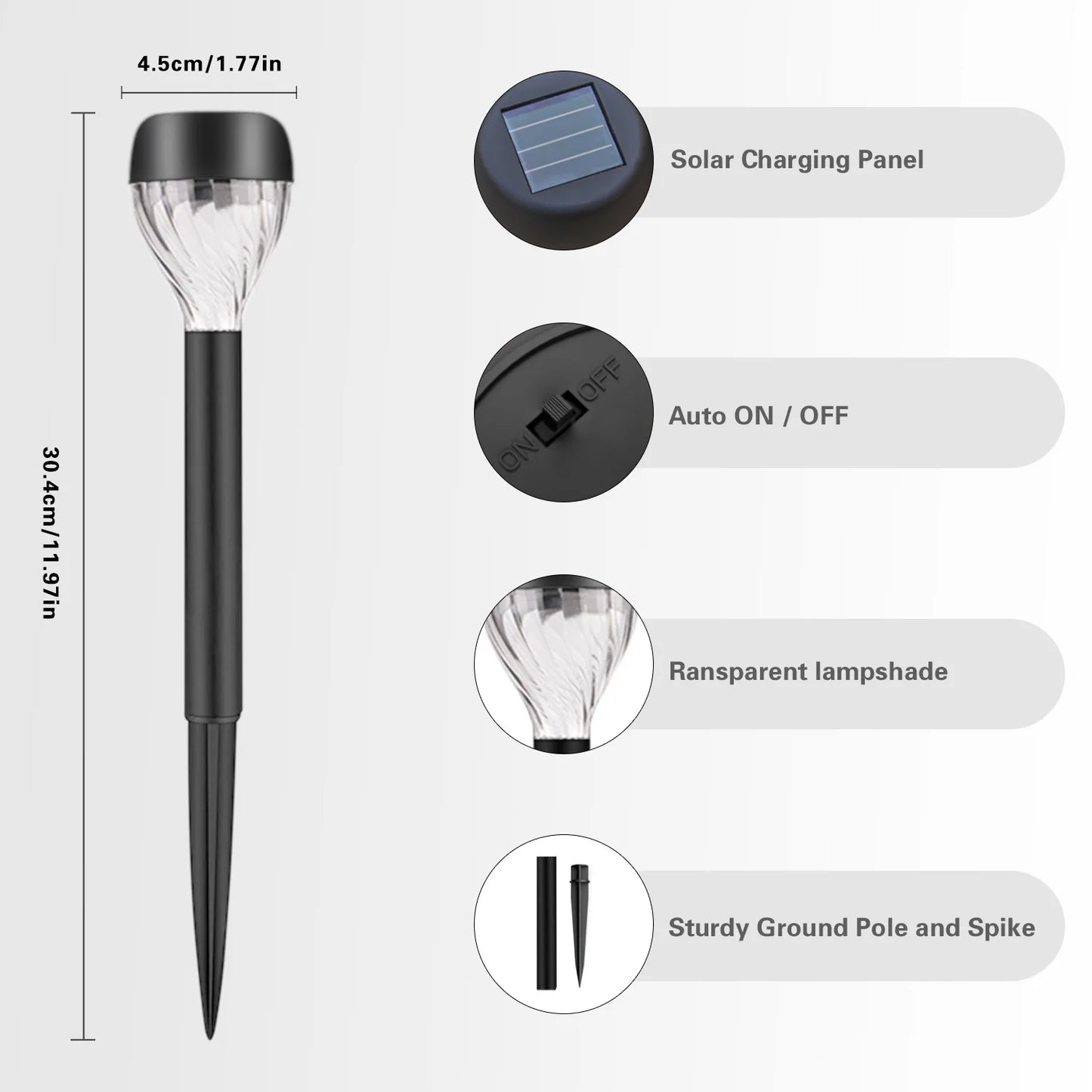 Solar Outdoor Lawn Lights For Garden Pathway Walkway Decor