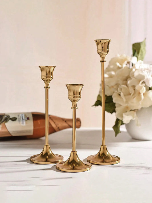Vintage European Metal Candle Holders For Home Wedding Decoration