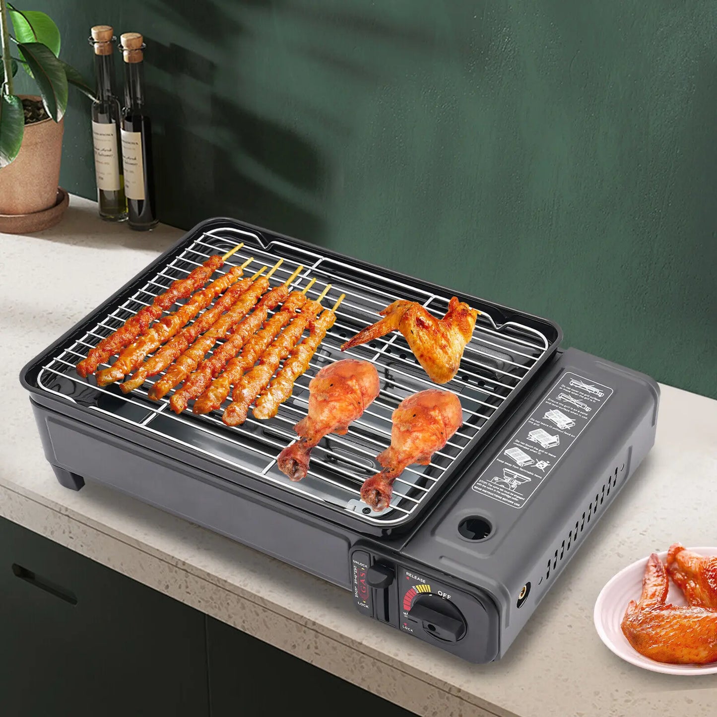 Portable Butane Gas Grill Stove for Camping and Trekking