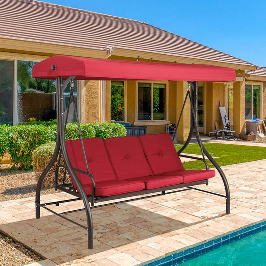 Aoou Outdoor Patio Swing With Adjustable Canopy And Removable Cushion