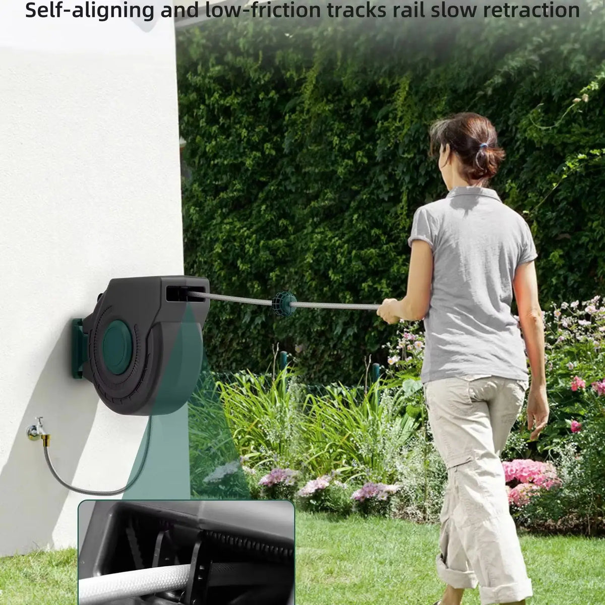 Super Heavy Duty Wall Mount Retractable Garden Hose Reel