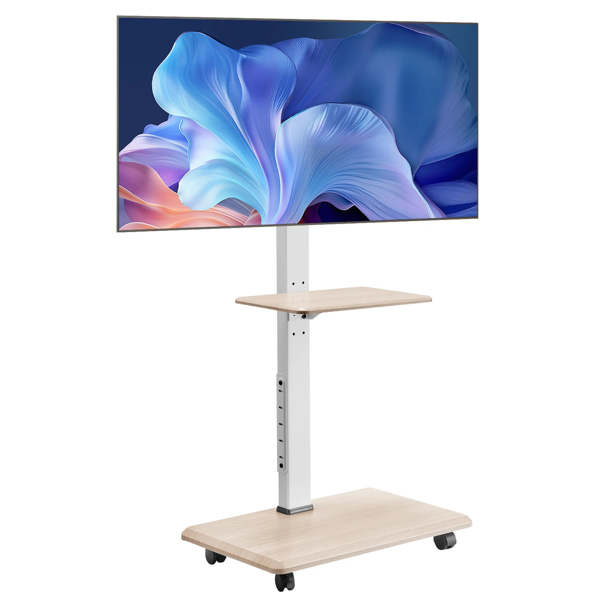 Succebuy Height Adjustable Rolling TV Stand With Tray