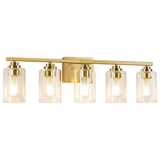 Five Light Bathroom Vanity Light Fixture Wall Mount Over Mirror