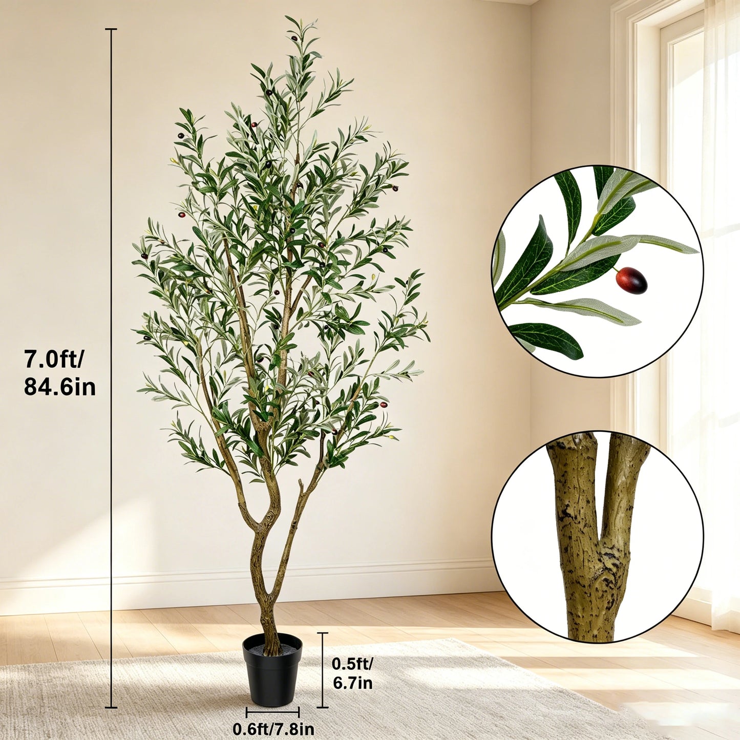 Olitree Artificial Olive Tree With Realistic Fruits For Home Decor