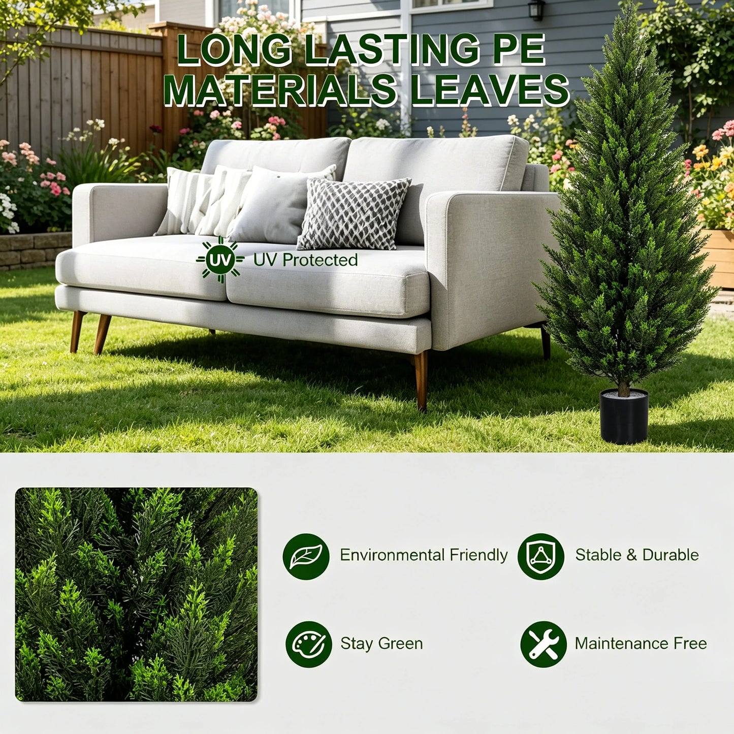 Olitree Artificial Cedar Topiary Tree For Indoor Outdoor Use