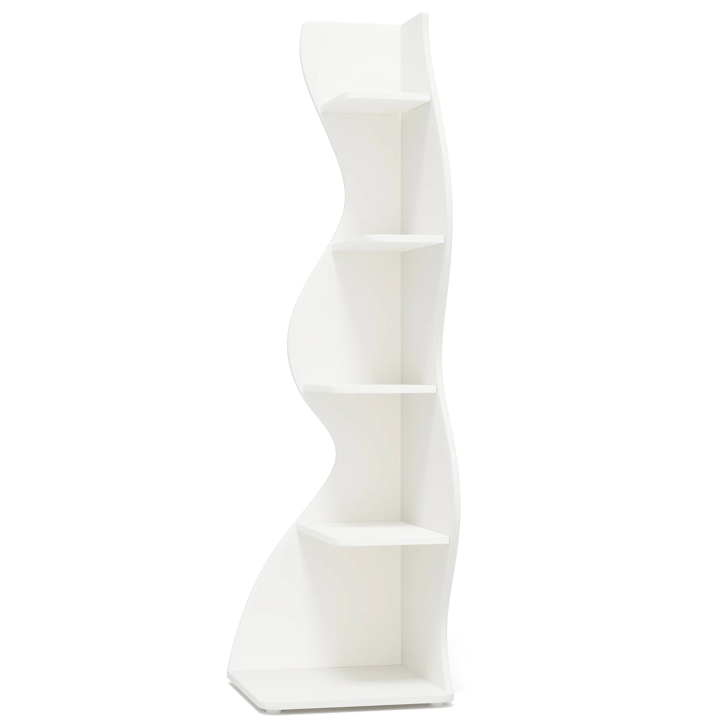 Tribesigns Modern Five Tier Wooden Corner Bookshelf