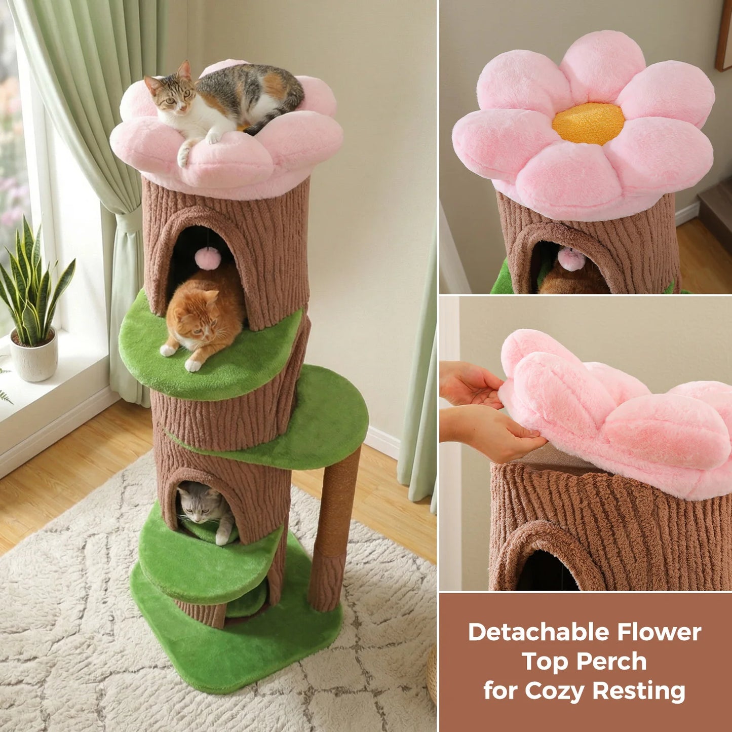 PAWZ Road Premium Cat Tower With Condos And Scratching Post