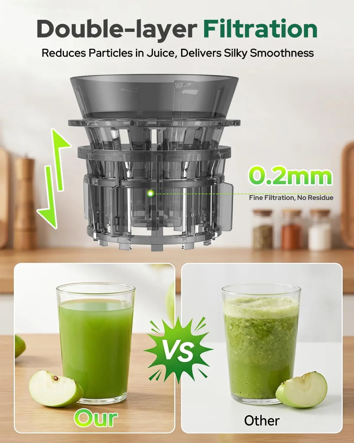 Slow Masticating Cold Press Juicer With Auto Pulp Ejection Feature