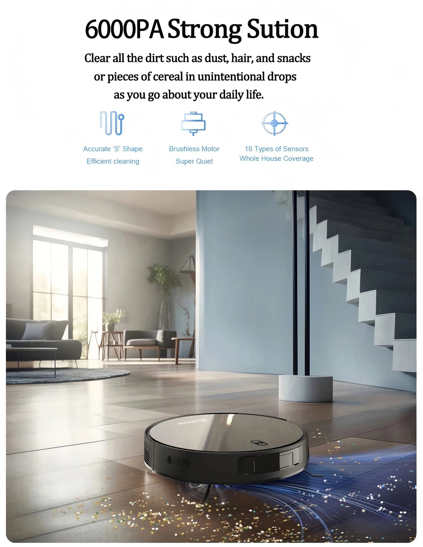 Boaimore Robot Vacuum And Mop Combo With Smart Mapping