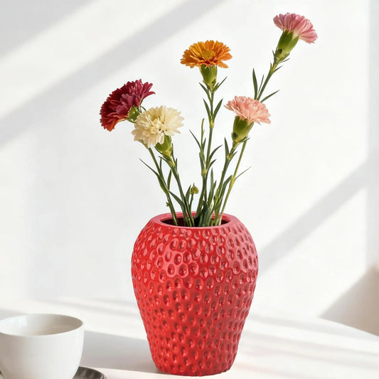 Strawberry Ceramic Planter Vase For Home And Office Decor