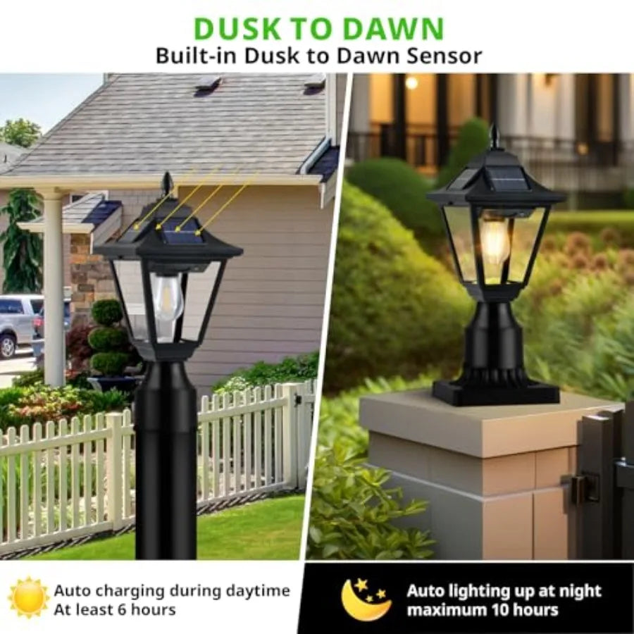 Outdoor Solar Post Light With Motion Sensor Dusk To Dawn