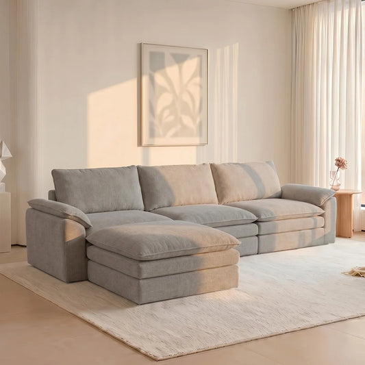 Modern Cloud Modular Sofa Set With Integrated Plush Foam Pillows
