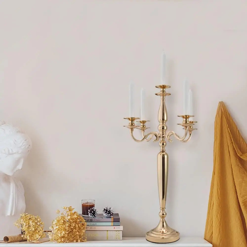 Vincigant Five Arm Metal Candelabra Candle Holder For Centerpieces