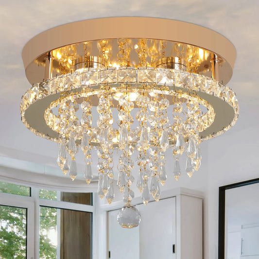 GreeLustr Luxury Modern LED Crystal Ceiling Chandelier Light