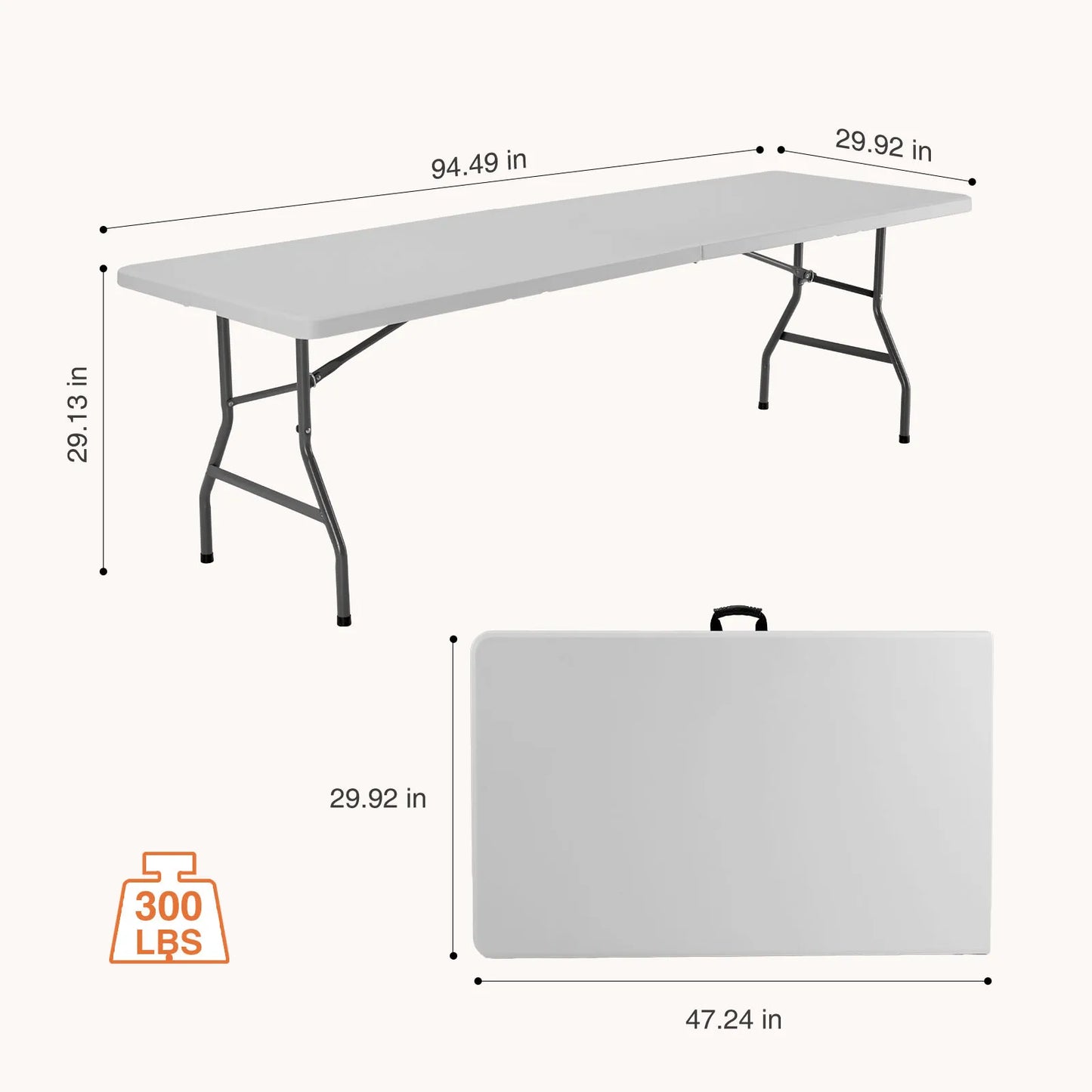 JMK Heavy Duty Stainless Steel Folding Outdoor Table