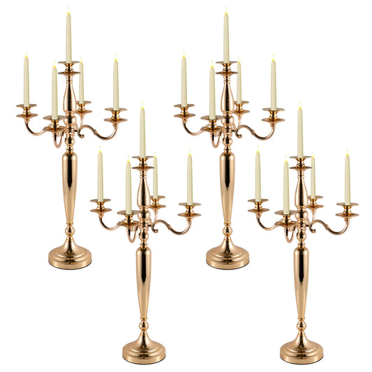 Vincigant Five Arm Metal Candelabra Candle Holder For Centerpieces