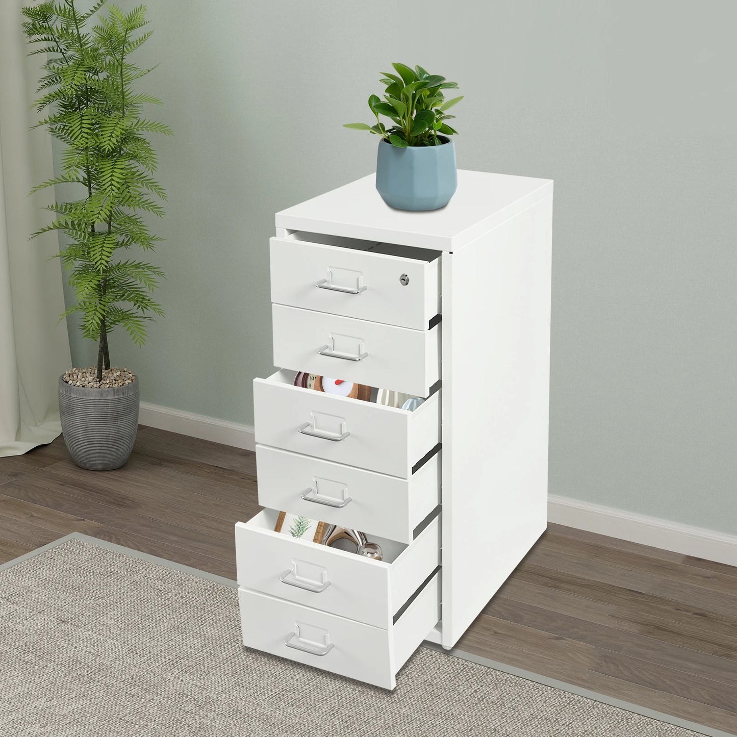 Vertical Metal Rolling File Cabinet With Lock And Wheels