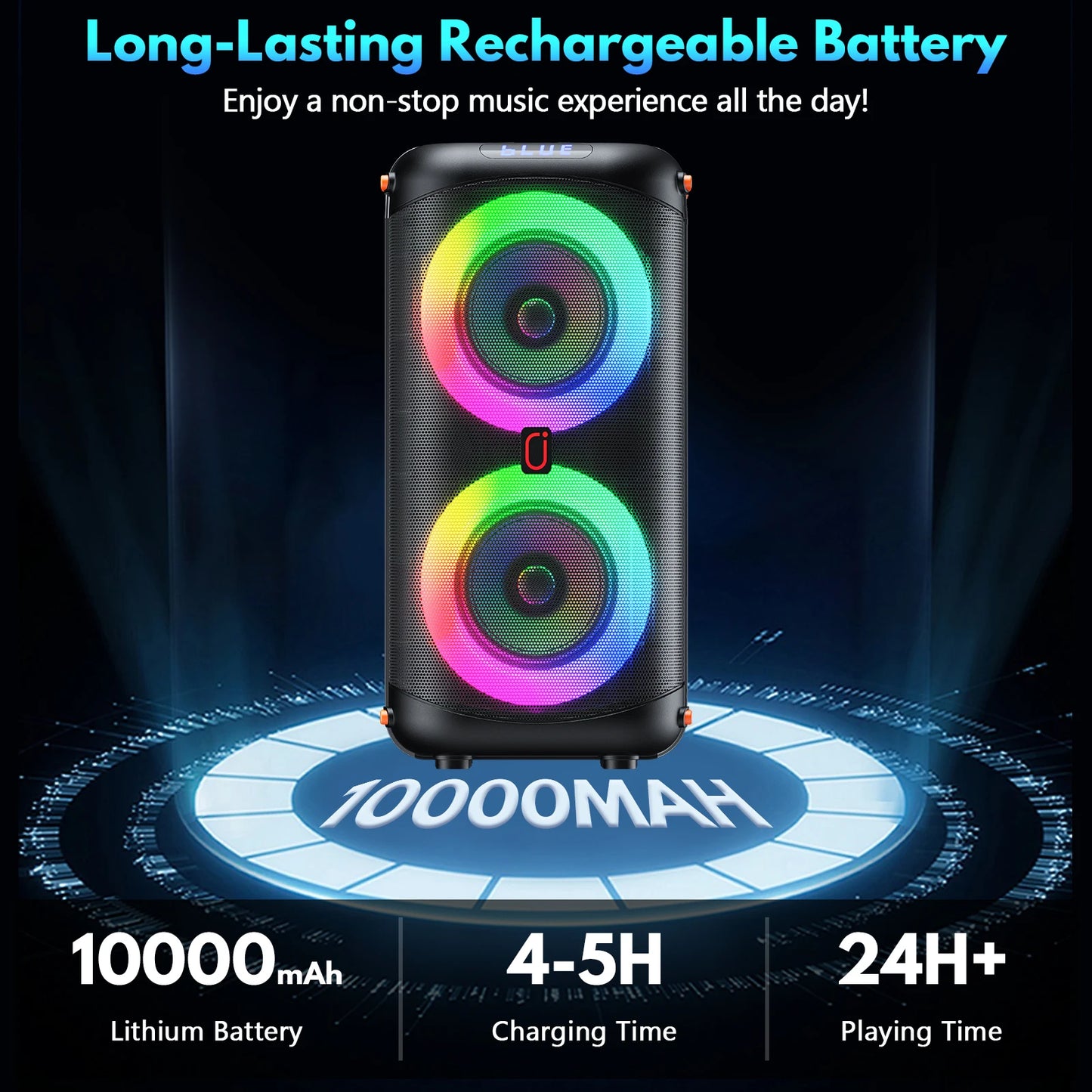 FanFun Portable Bluetooth Karaoke Speaker With Dual Microphones