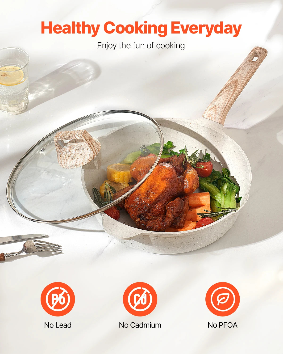 SucceBuy Granite Nonstick Cookware Set for Induction Cooking