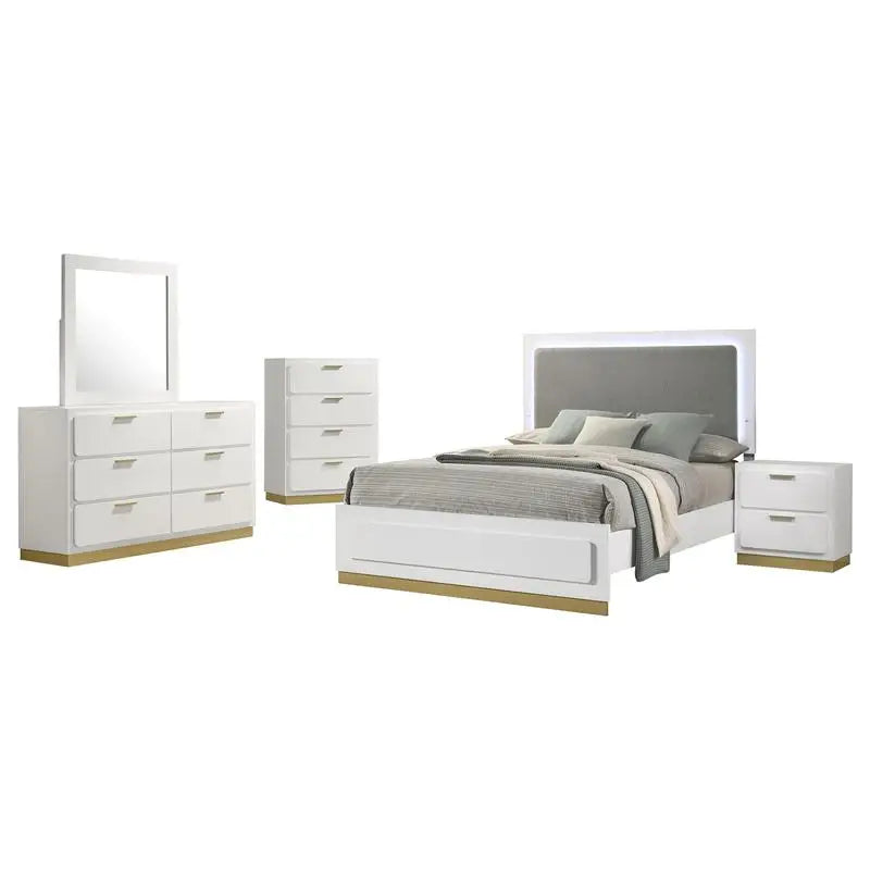 Premium Five Piece Bedroom Furniture Set Contemporary Style