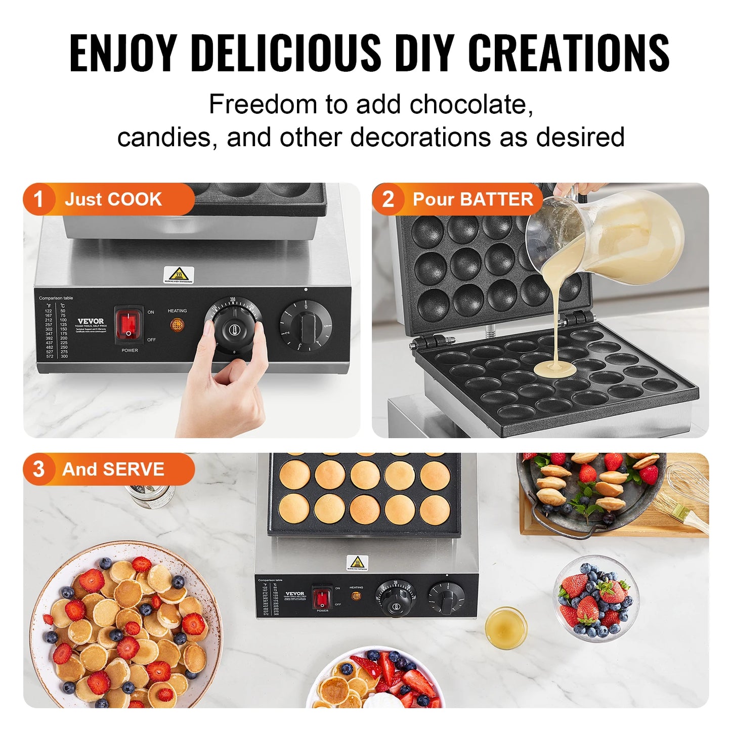 Vevor Electric Nonstick Waffle And Dorayaki Pancake Maker