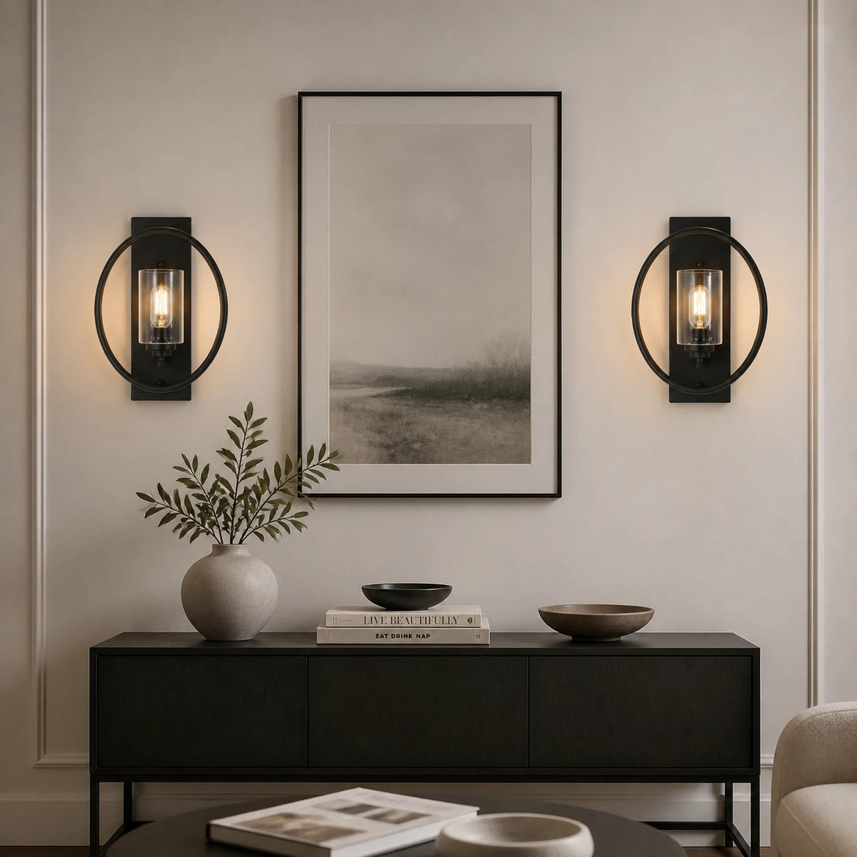 Modern Outdoor Wall Sconces, Dimmable Iron Lighting For Home
