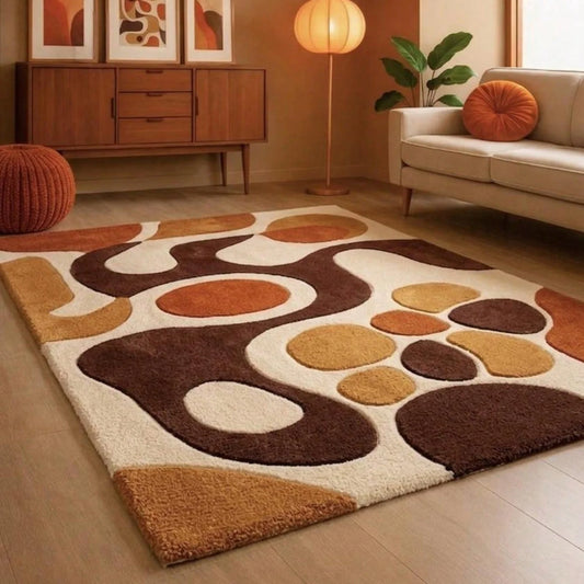 Modern Abstract Tufted Area Rug For Contemporary Living Room Decor
