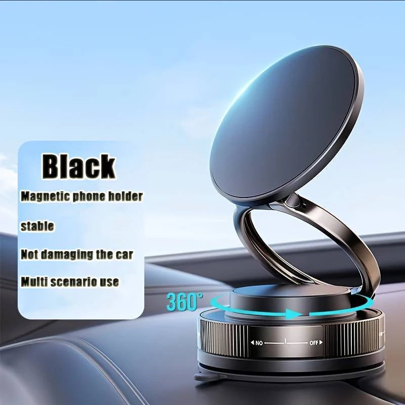 Vacuum Magnetic Phone Holder Foldable Adjustable 360 Rotation Car Dashboard Mount
