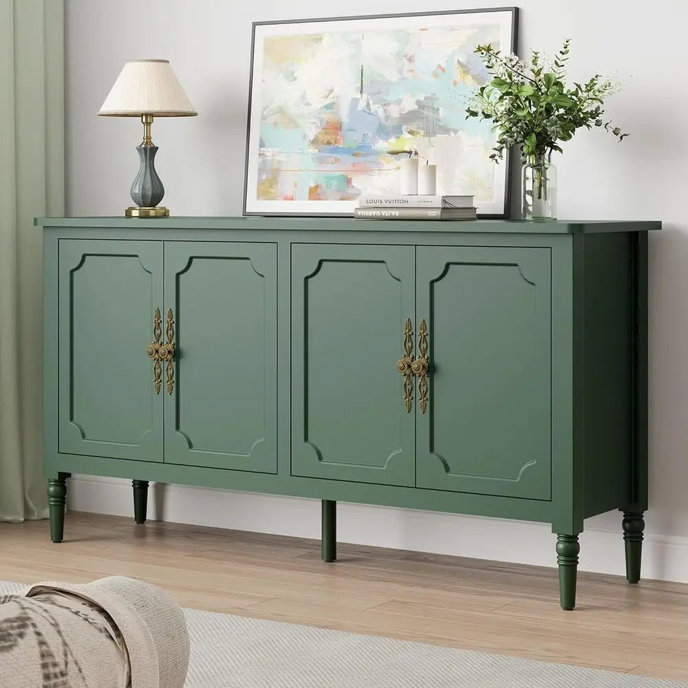 Vintage Solid Wood Sideboard With Adjustable Shelves Kitchen Dining Furniture