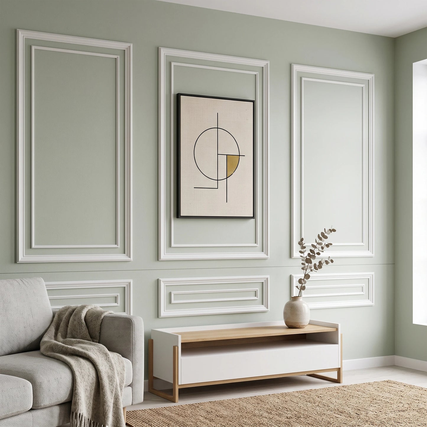 Peel And Stick Pre Cut Wainscoting Wall Molding Kit