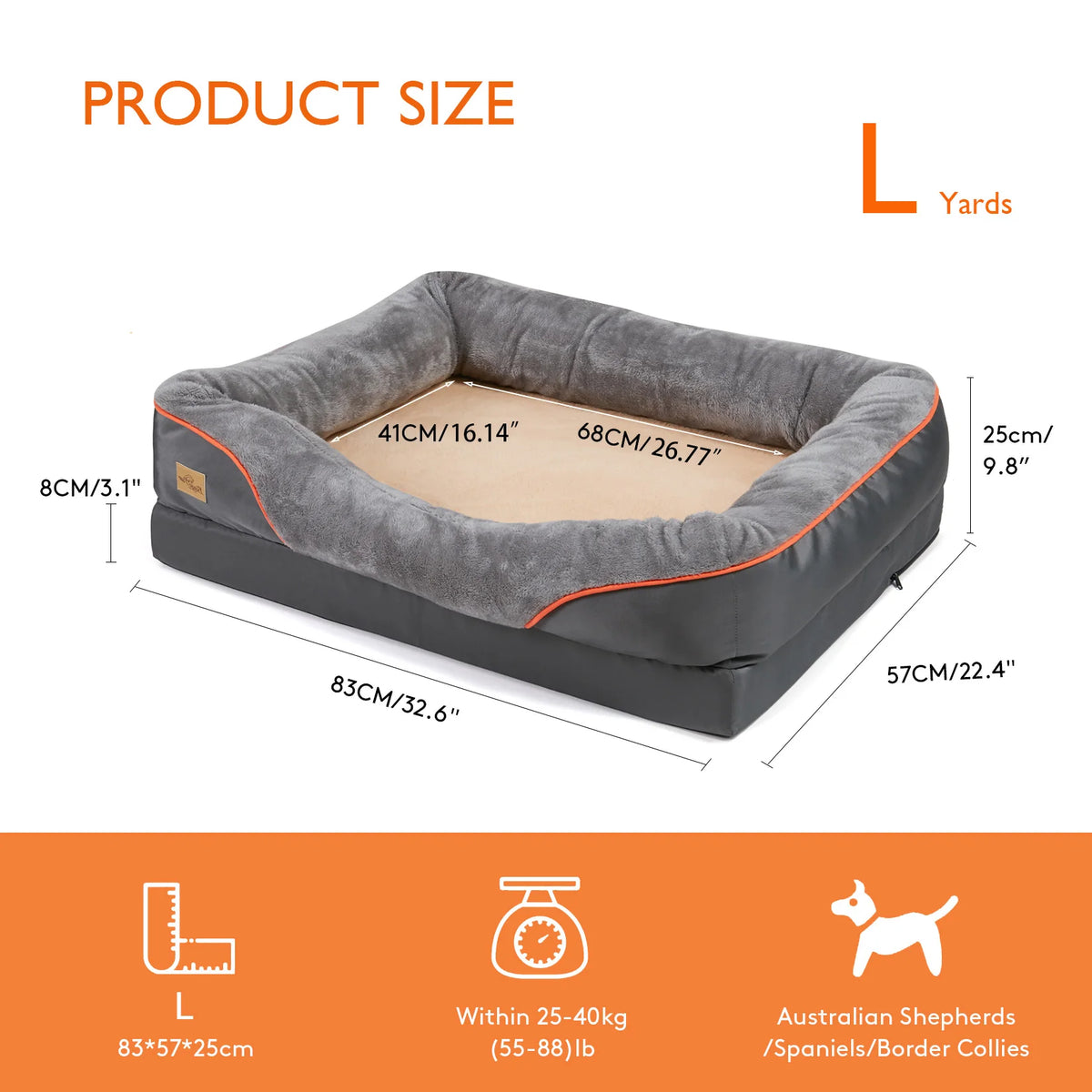 BINGOPAW Warm Fleece Dog Bed With Removable Washable Cover